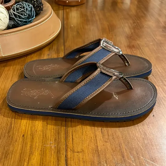 Polo Ralph Lauren Sullivan flip flops thongs sandals shoe new mens size 9 defect