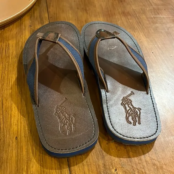 Polo Ralph Lauren Sullivan flip flops thongs sandals shoe new mens size 9 defect