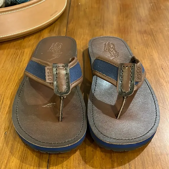 Polo Ralph Lauren Sullivan flip flops thongs sandals shoe new mens size 9 defect