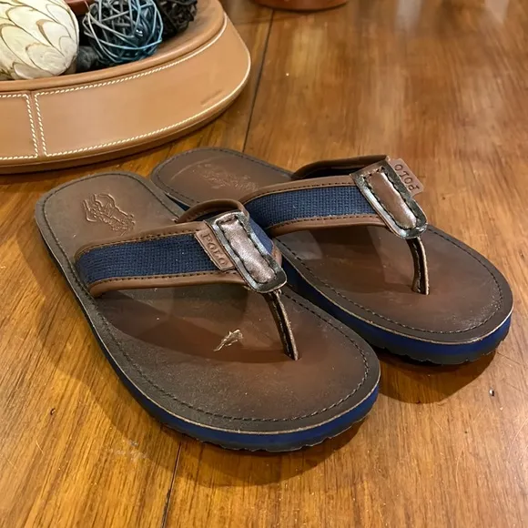 Polo Ralph Lauren Sullivan flip flops thongs sandals shoe new mens size 9 defect