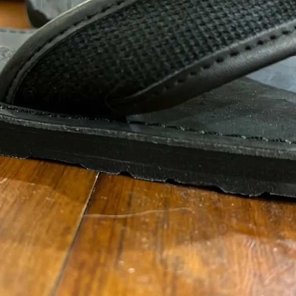 Polo Ralph Lauren Sullivan flip flops thongs sandals shoes leather black Mens 9