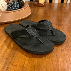 Polo Ralph Lauren Sullivan flip flops thongs sandals shoes leather black Mens 9