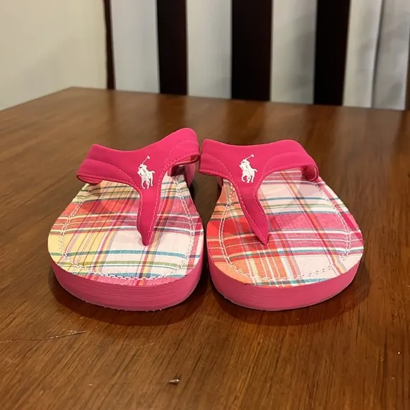 Polo Ralph Lauren Terrence Flip Flops Sandals Shoes Thongs new Youth Girls sizes