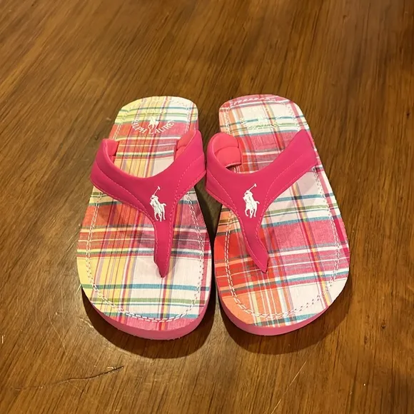 Polo Ralph Lauren Terrence Flip Flops Sandals Shoes Thongs new Youth Girls sizes