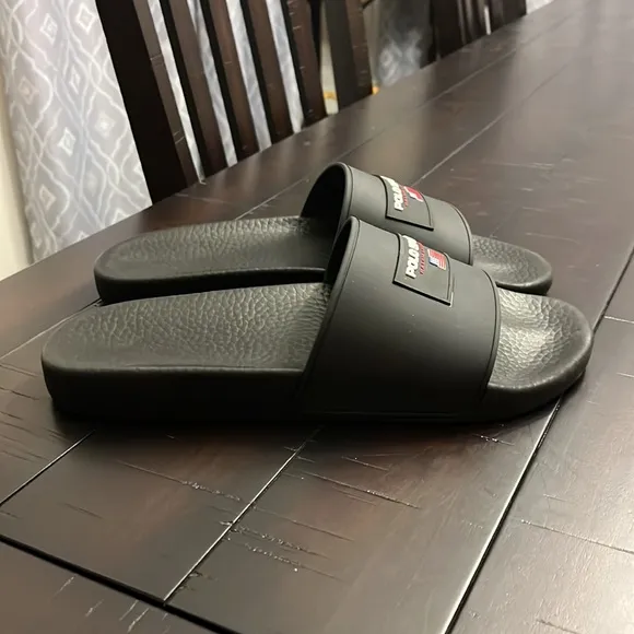 Polo Sport Ralph Lauren EVA Slides Sandals Shoes new mens black flip flops