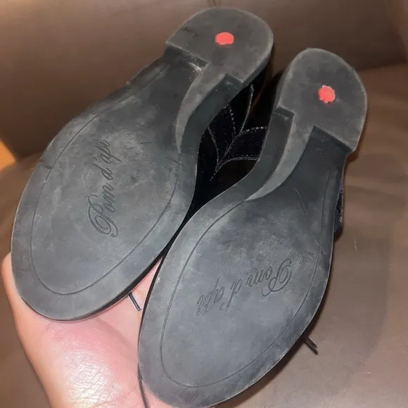 Pom D’api Dory Girls Flats Size 34 US 2-2.5 Black