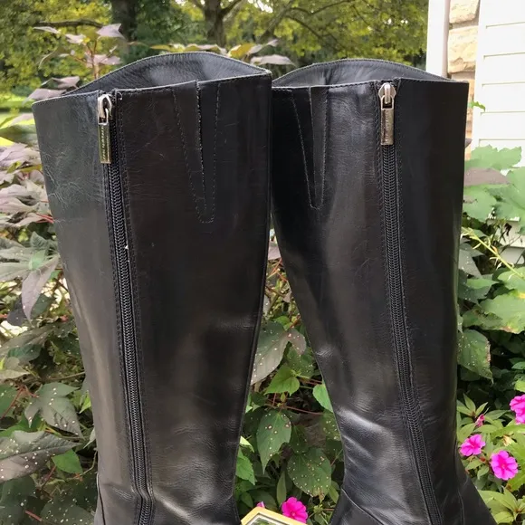 Pons Quintana Black Leather Heeled Boots