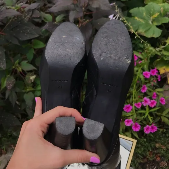Pons Quintana Black Leather Heeled Boots
