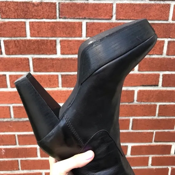 Pons Quintana Black Leather Heeled Boots