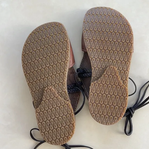 Pèpè Girls Brown Italian Leather Sandals