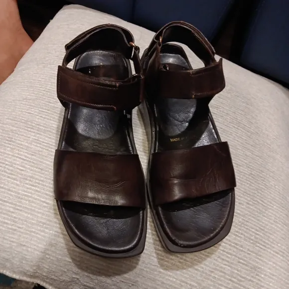 Prada Leather Sandals Adjustable Ankle Straps Y2K Women's Size 36.5 Usa 6.5