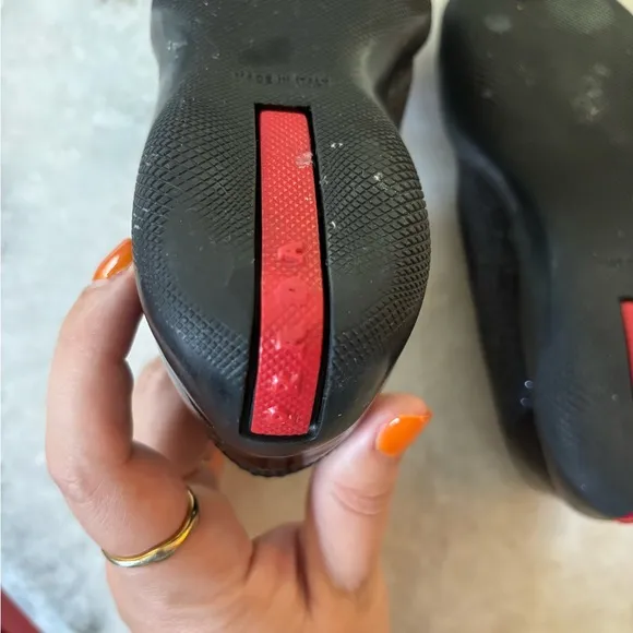 Prada Mary Jane shoes, black patent/glitter, EUC, EU 25