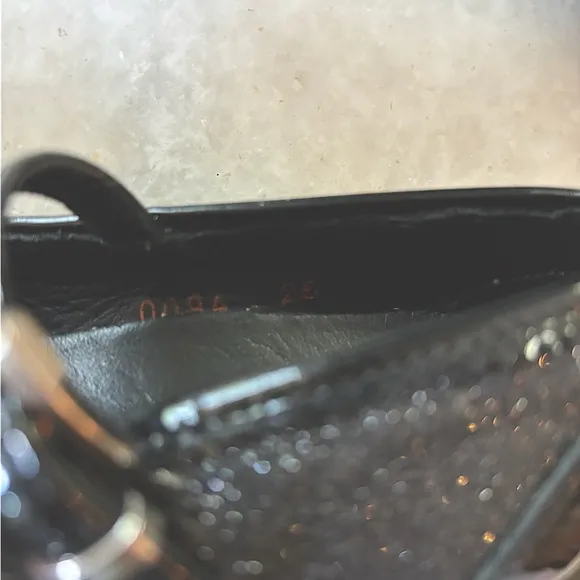 Prada Mary Jane shoes, black patent/glitter, EUC, EU 25