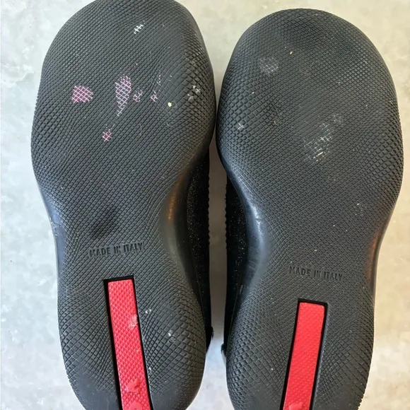Prada Mary Jane shoes, black patent/glitter, EUC, EU 25