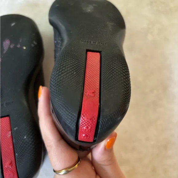 Prada Mary Jane shoes, black patent/glitter, EUC, EU 25