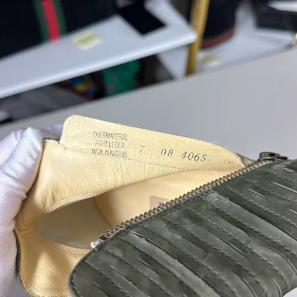 PRE OWNED Paul Green Malibu Sliced Double Zip Ankle Boots in Green