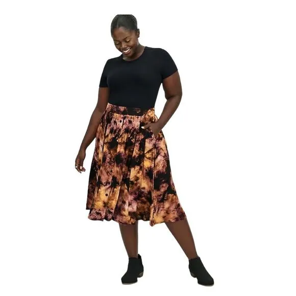 PRICE FIRM! TORRID Plus Size Midi Super Soft Button Front Skirt