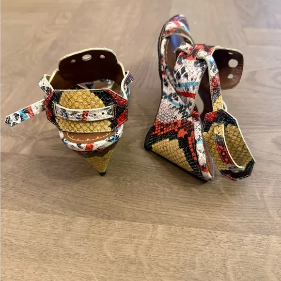 Proenza Schouler Tan and Red Sandals Strappy Summer Style