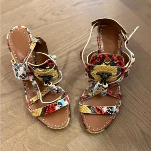 Proenza Schouler Tan and Red Sandals Strappy Summer Style
