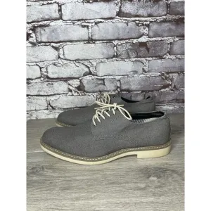Public Opinion Gray Derby Oxfords Textured Fabric Casual Lace Up Shoes Men 9.5M