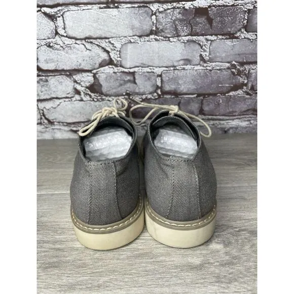 Public Opinion Gray Derby Oxfords Textured Fabric Casual Lace Up Shoes Men 9.5M