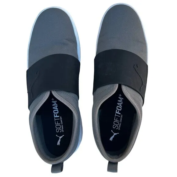 Puma el Rey li Men’s Size 12 Black, Gray Slip Ons  with Elastic