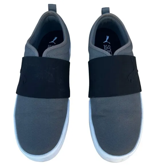 Puma el Rey li Men’s Size 12 Black, Gray Slip Ons  with Elastic