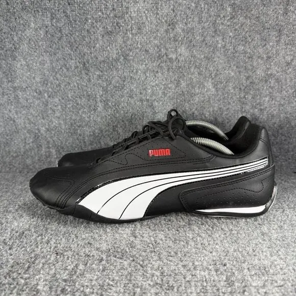 Puma Redon Bungee Mens 12 Shoes Black White Slip On Running Athletic Sneakers