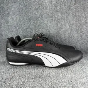 Puma Redon Bungee Mens 12 Shoes Black White Slip On Running Athletic Sneakers