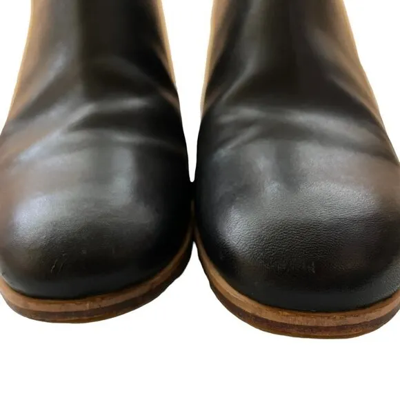 Rachel Comey Mars Leather Slip On Block Heel Ankle Boots Booties Black Size 7