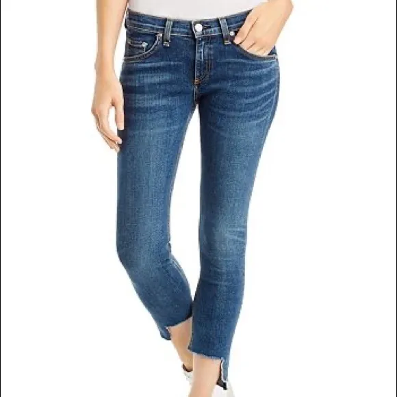 RAG &amp; BONE &quot;THE CATE MID-RISE SKINNY ANKLE&quot; Jeans With Step Hem In &quot;HAMPTON&quot;