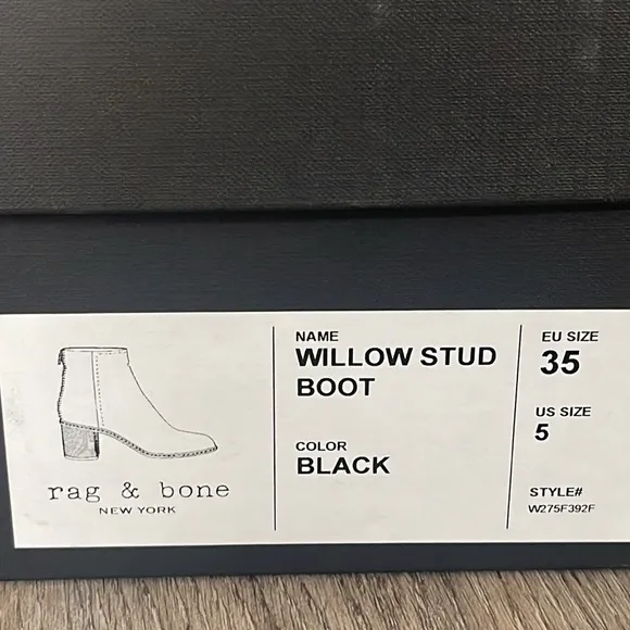 Rag &amp; Bone Willow Studded Boot in Black Size 35 (US 5)