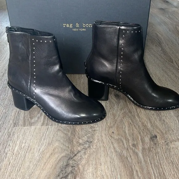 Rag &amp; Bone Willow Studded Boot in Black Size 35 (US 5)