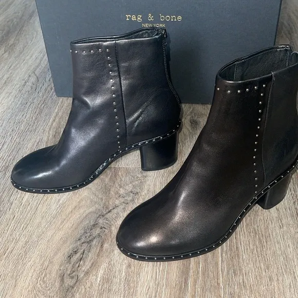 Rag &amp; Bone Willow Studded Boot in Black Size 35 (US 5)
