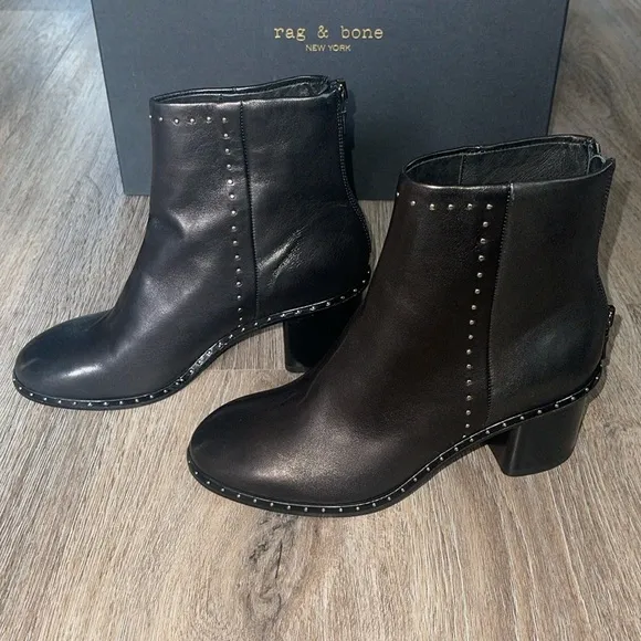 Rag &amp; Bone Willow Studded Boot in Black Size 35 (US 5)