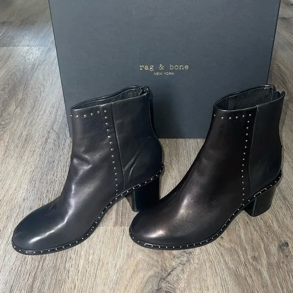 Rag &amp; Bone Willow Studded Boot in Black Size 35 (US 5)