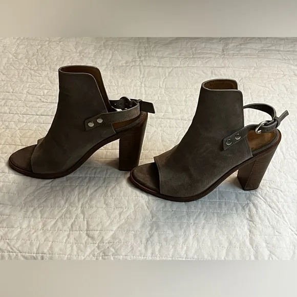 Rag &amp; Bone Wyatt Ankle Boots Womens Tan Leather Heel Slingback Booties