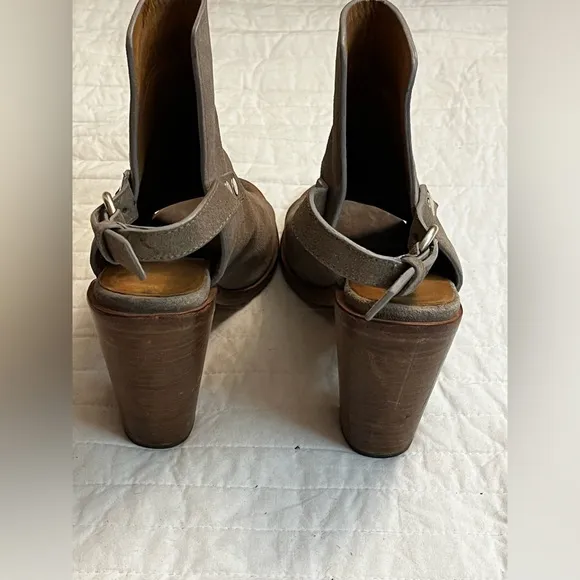 Rag &amp; Bone Wyatt Ankle Boots Womens Tan Leather Heel Slingback Booties
