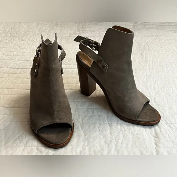 Rag &amp; Bone Wyatt Ankle Boots Womens Tan Leather Heel Slingback Booties