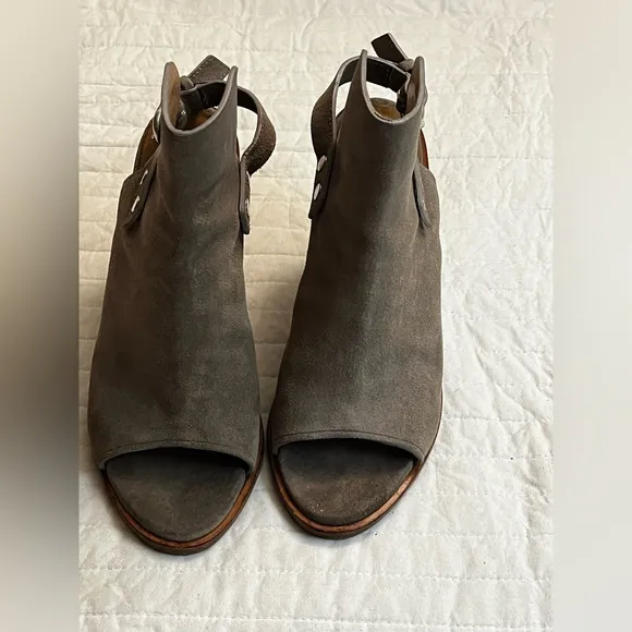 Rag &amp; Bone Wyatt Ankle Boots Womens Tan Leather Heel Slingback Booties