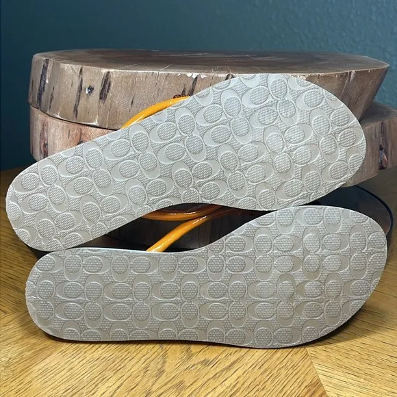 RARE COACH ORANGE SLICE SANDALS
