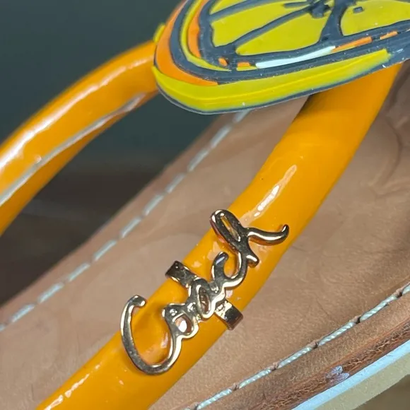 RARE COACH ORANGE SLICE SANDALS