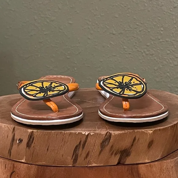 RARE COACH ORANGE SLICE SANDALS
