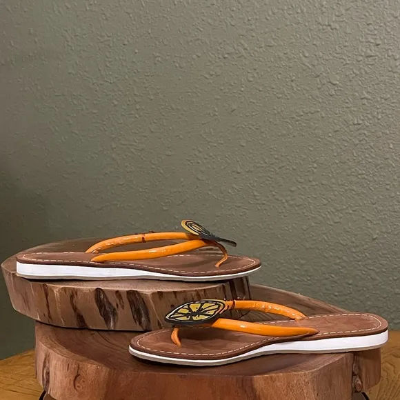 RARE COACH ORANGE SLICE SANDALS