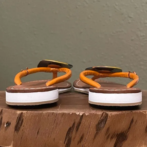 RARE COACH ORANGE SLICE SANDALS