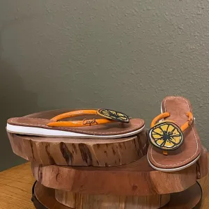 RARE COACH ORANGE SLICE SANDALS