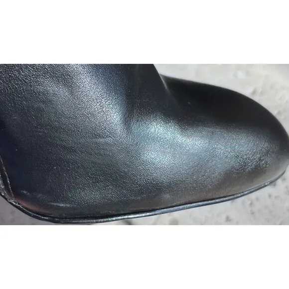 Rebecca Minkoff Black Leather Ankle Boots Zip Closure on Inside Ankle Size 9.5