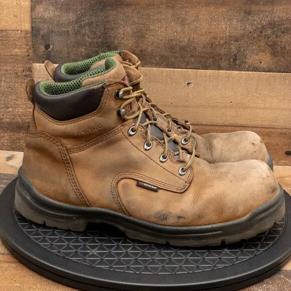 RED WINGS KING TOE 6 INCH WATERPROOF MENS BOOTS BROWN LEATHER LACE UP SIZE 13EE