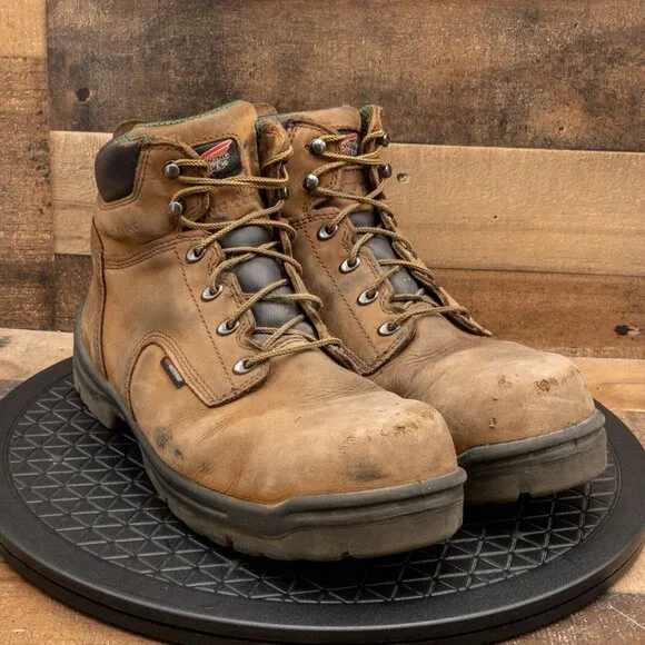 RED WINGS KING TOE 6 INCH WATERPROOF MENS BOOTS BROWN LEATHER LACE UP SIZE 13EE