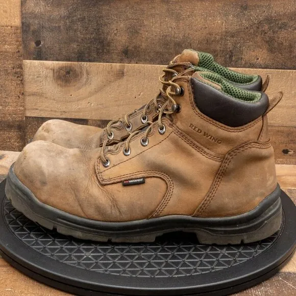 RED WINGS KING TOE 6 INCH WATERPROOF MENS BOOTS BROWN LEATHER LACE UP SIZE 13EE